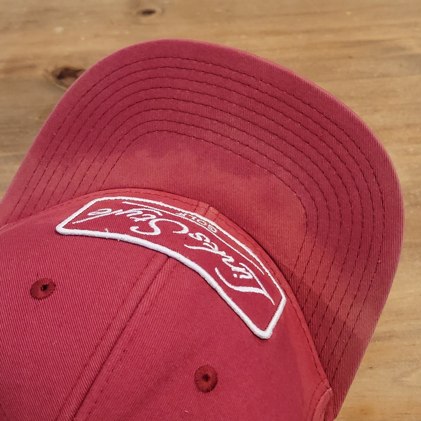 Links Style Golf Hat Snapback Red One Size Patch Golfer Adjustable