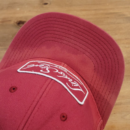 Links Style Golf Hat Snapback Red One Size Patch Golfer Adjustable