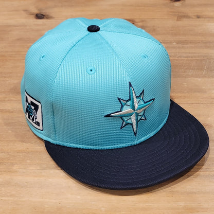 Seattle Mariners Hat New Era Size 7 1/2 Fitted Star Logo Batting Mesh On Field