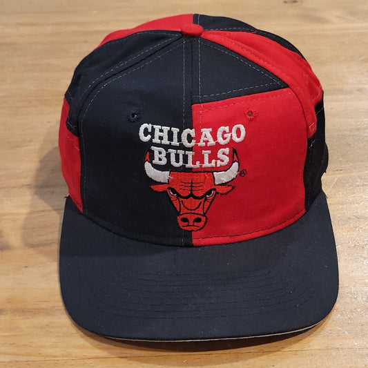 Vintage Chicago Bulls Hat Snapback Drew Pearson Twill Patchwork Zig Zag 90s NBA