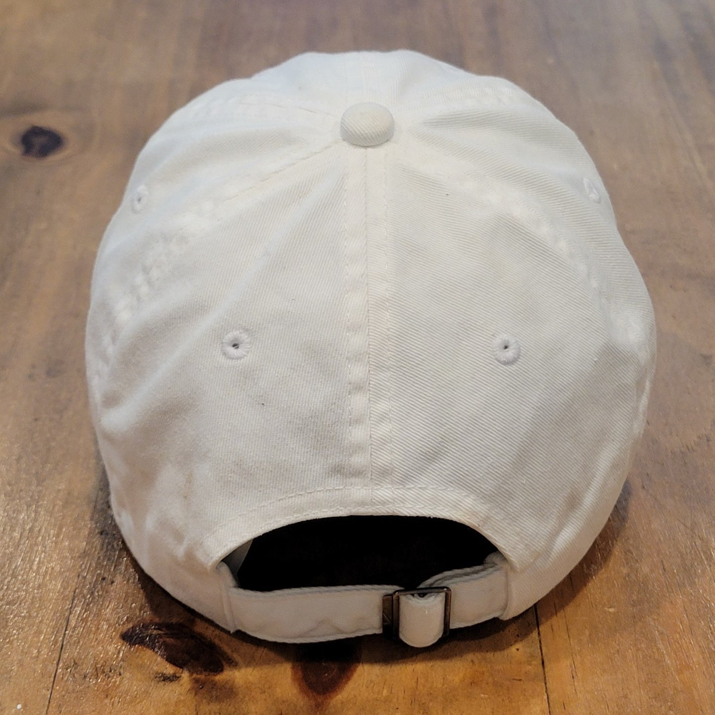 Nike Hat Cap Strap Back White Black Swoosh Spell Out Logo Dad Cotton One Size