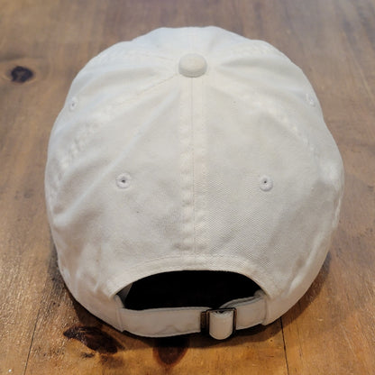 Nike Hat Cap Strap Back White Black Swoosh Spell Out Logo Dad Cotton One Size