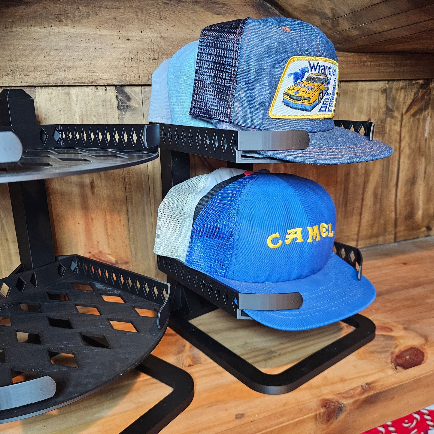 2 Tier Hat Shelf Holds up to 8 Hats 3D Printed