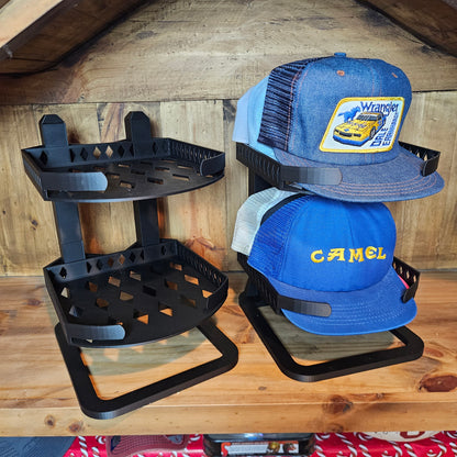 2 Tier Hat Shelf Holds up to 8 Hats 3D Printed