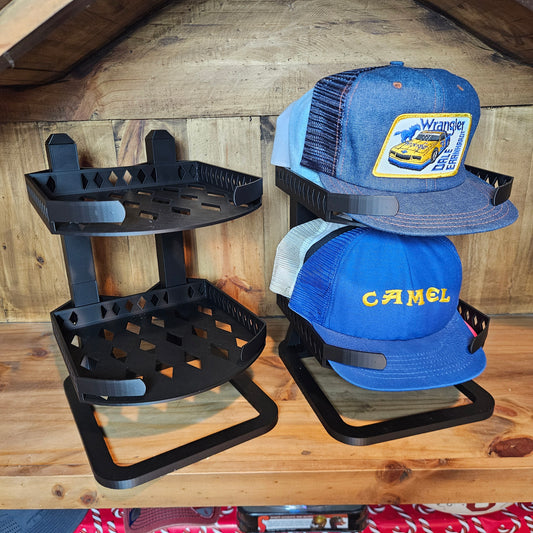 2 Tier Hat Shelf Holds up to 8 Hats 3D Printed