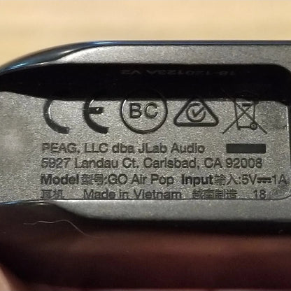 JLab Go Air Pop True Wireless Earbuds Black